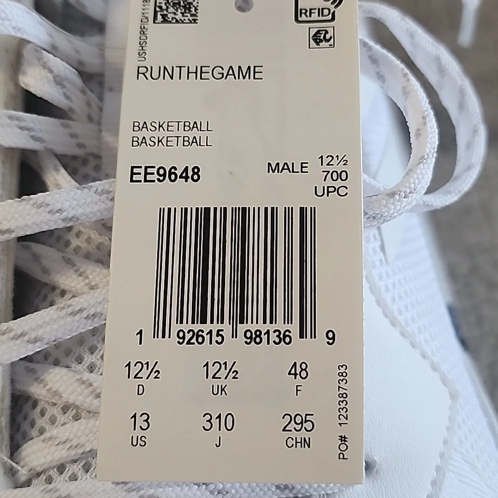 Adidas RunTheGame basketball shoes in"White/Grey Mens Size 13 - Picture 7 of 9